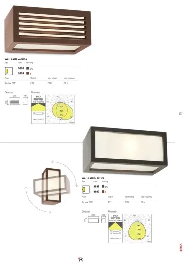 Redo 9896 - Kültéri fali lámpa BRICK 1xE27/23W/230V IP54 szürke
