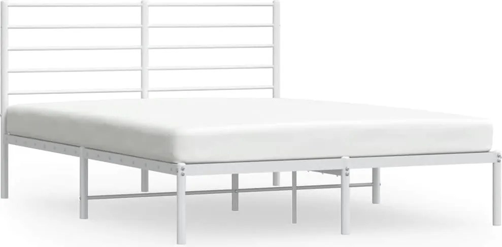 vidaXL fehér fém ágykeret fejtámlával 120x190 cm
