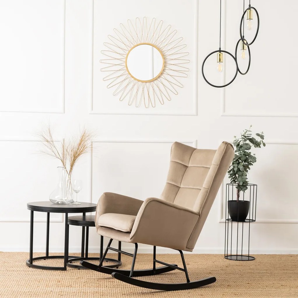 Scaun elegant din catifea gri. DAKOTA
