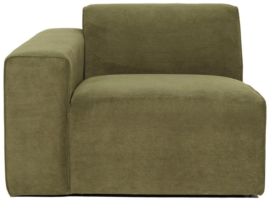 Sting zöld kordbársony kanapé modul, bal oldali - Scandic