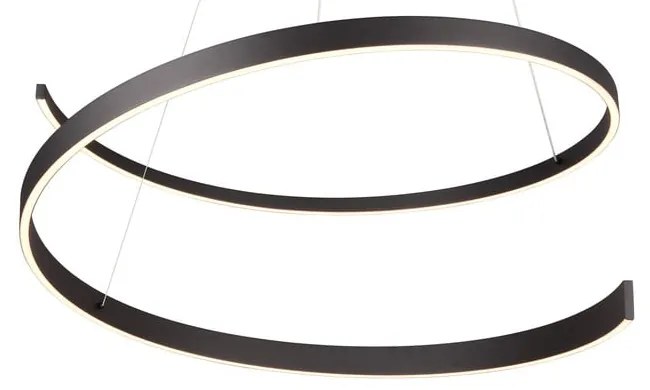 Fekete LED függőlámpa hangvezérléssel-mobil alkalmazás vezérléssel, fém búrával ø 75 cm Cinardi – CINQUE