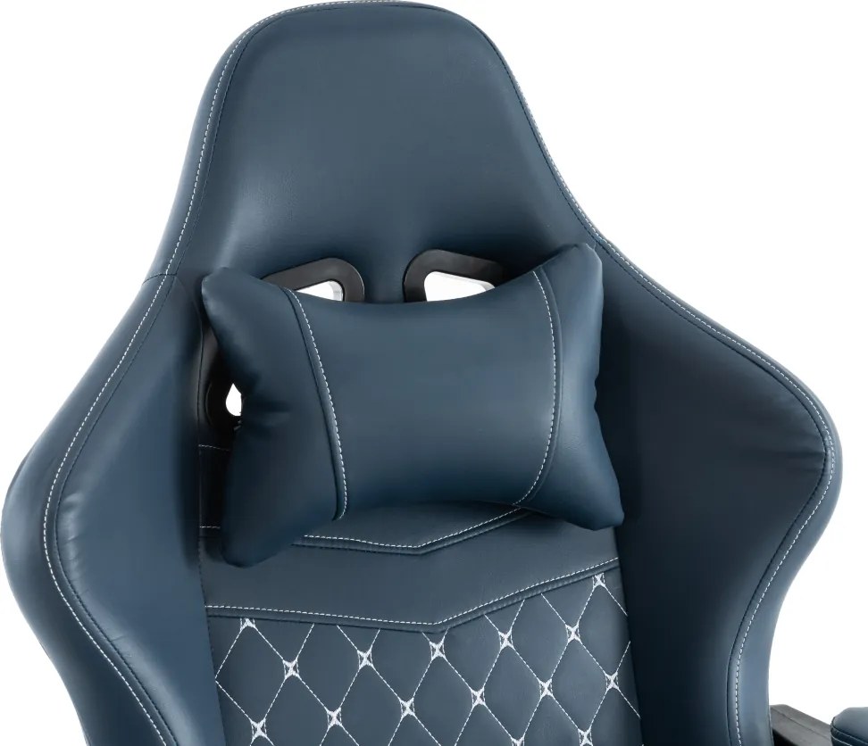 Irodai/gamer szék, kék, teherbírás 150 kg, SAMIE