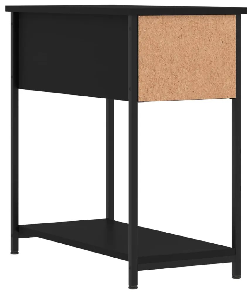 2 db fekete szerelt fa éjjeliszekrény 30x60x60 cm