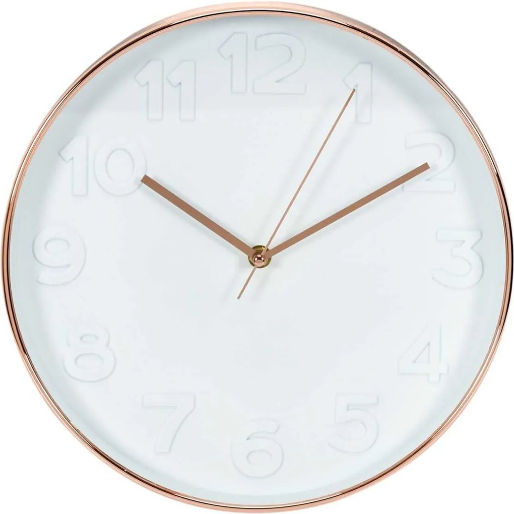 Kerek lógó óra Rotin réz fehér arany