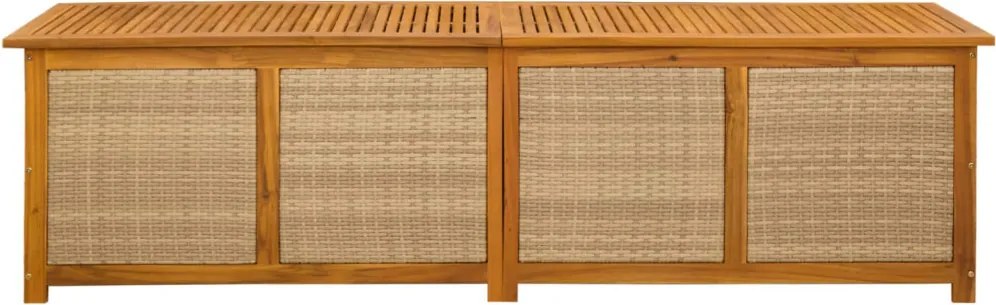vidaXL Kerti Tároló Doboz 185 L Tömör Akácfa 200 x 50 x 56 cm Bézs
