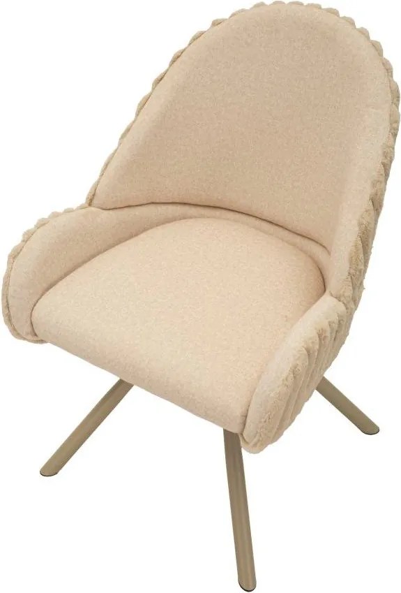 Krémszínű kárpitozott karfás étkezőfotel szett 2 db-os Stockholm – Mauro Ferretti