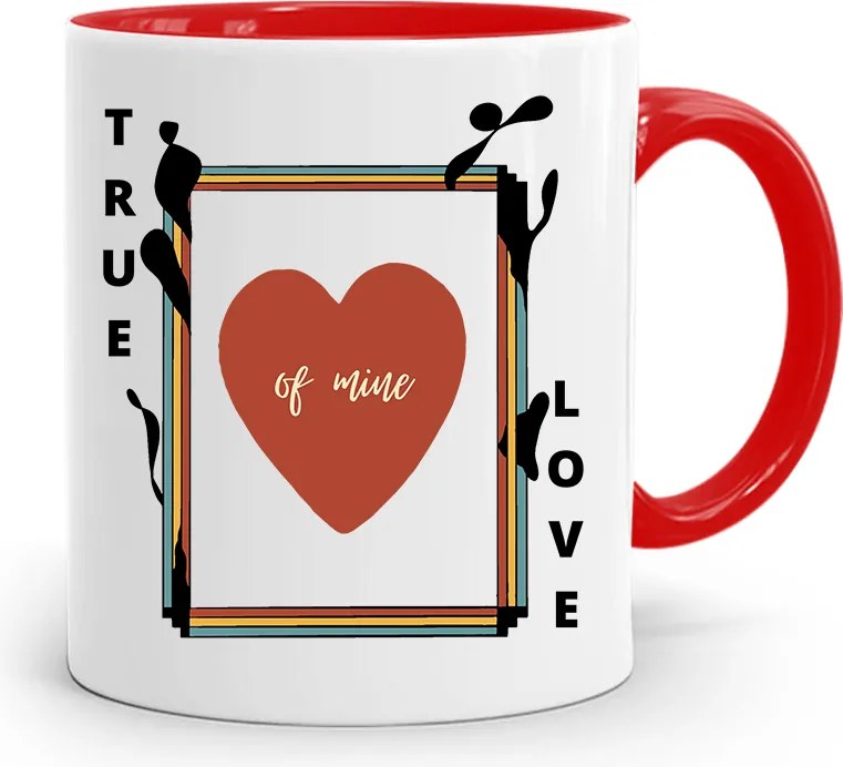 Piros Bögre Valentin Napra True Love Of Mine nyomott mintával