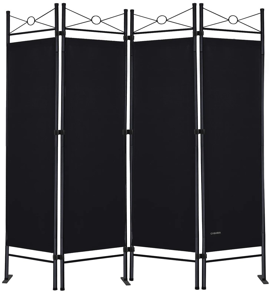 Casaria® 4 paneles képernyő - fekete