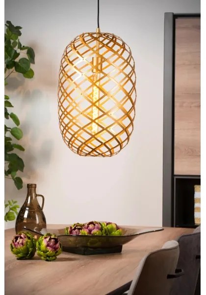 Lucide 21417/32/02 - Csillár zsinóron WOLFRAM 1xE27/60W/230V sárgaréz