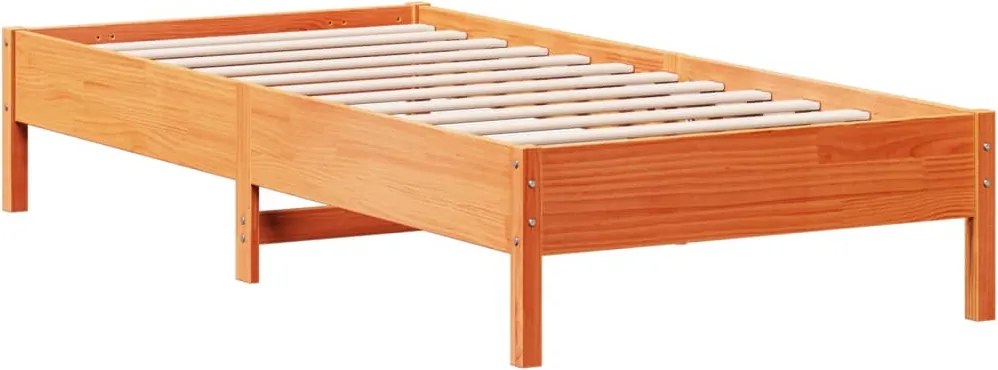 vidaXL viaszbarna tömör fenyőfa ágy matrac nélkül 90 x 200 cm