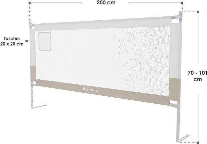 Gyerekágyvédő 200 cm állítható magasságú
