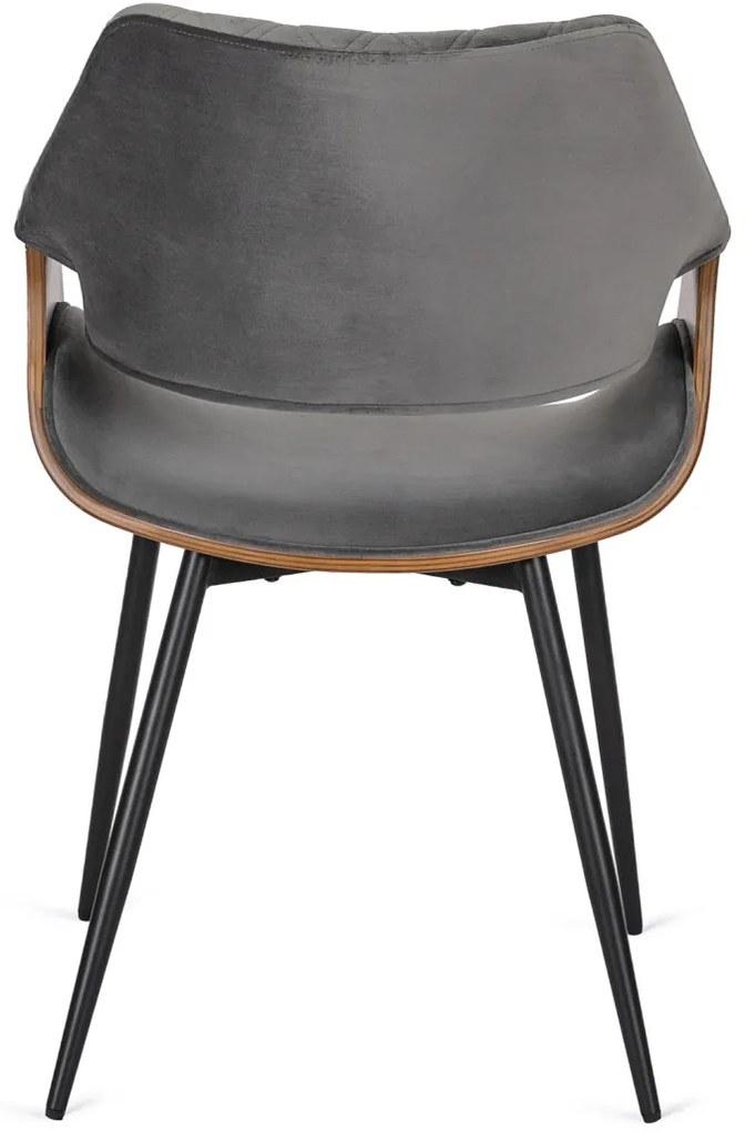 Scaun de bar elegant din catifea gri FLORES