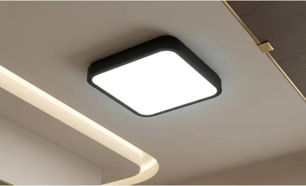 Brilagi-LED fürdőszobai mennyezeti lámpa érzékelővel ZENNA LED/18W/230V 28,5x28,5 cm IP44 fekete