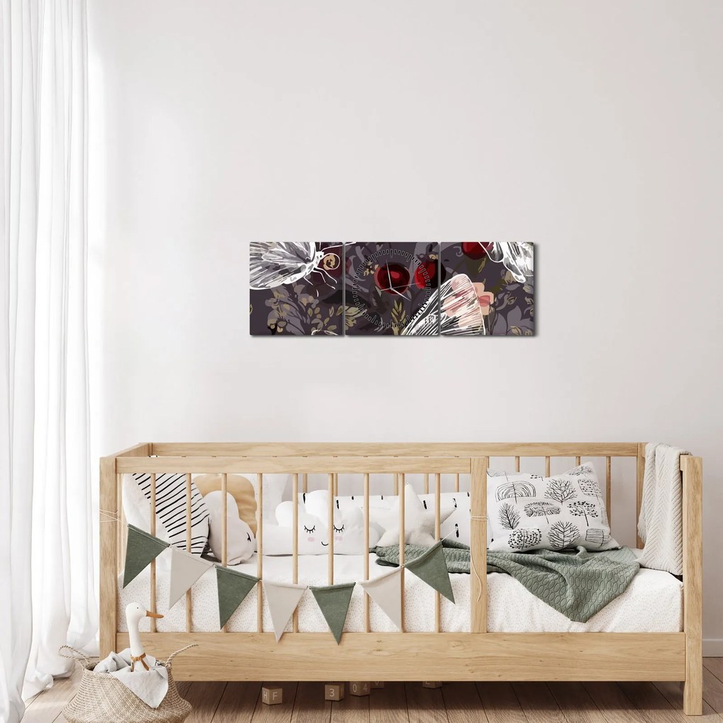 Pillangók képe (órával) (90x30 cm)