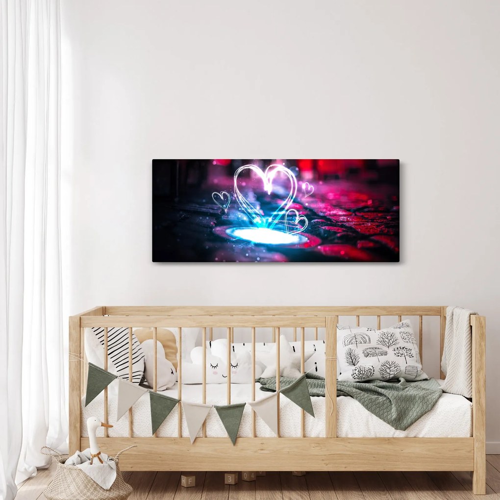 Ragyogó szív képe (120x50 cm)