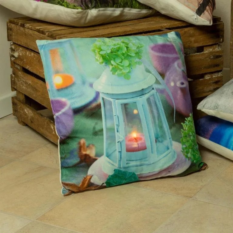 DIVERO Dekoratív párna LED világítással  lámpás 38 x 38 cm