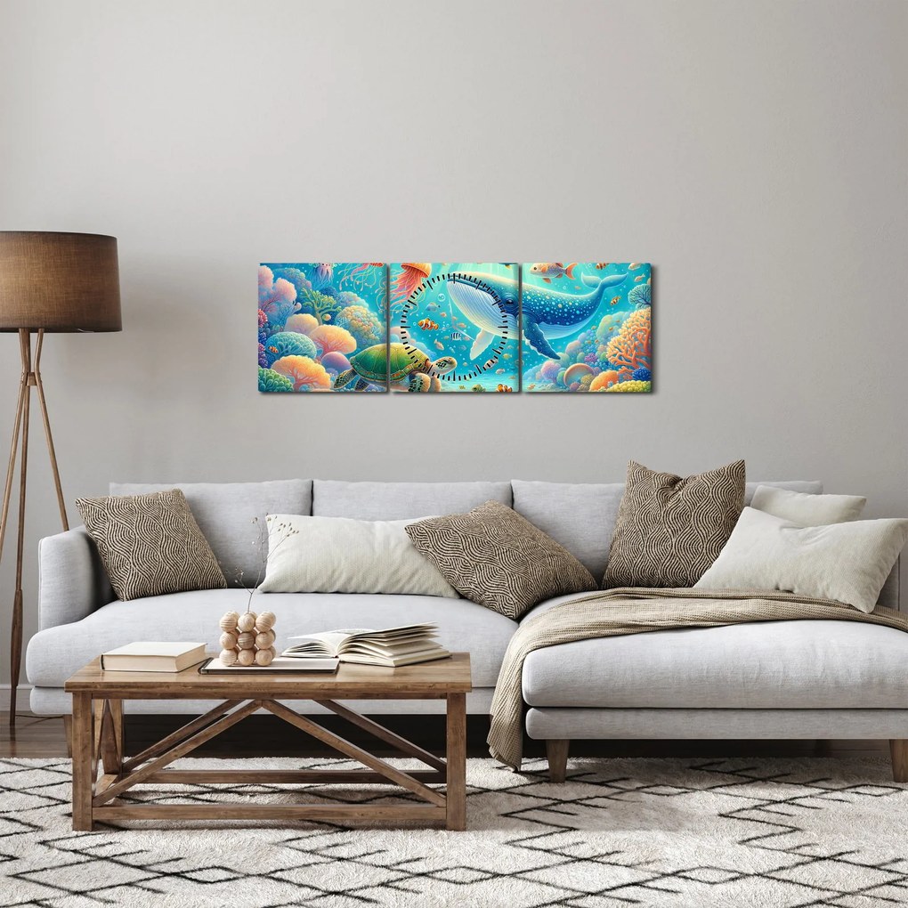 Kép - A világ a víz alatt (órával) (90x30 cm)