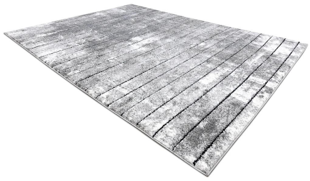 Modern COZY szőnyeg 8654 Raft, Vonalak - Structural két szintű gyapjú szürke