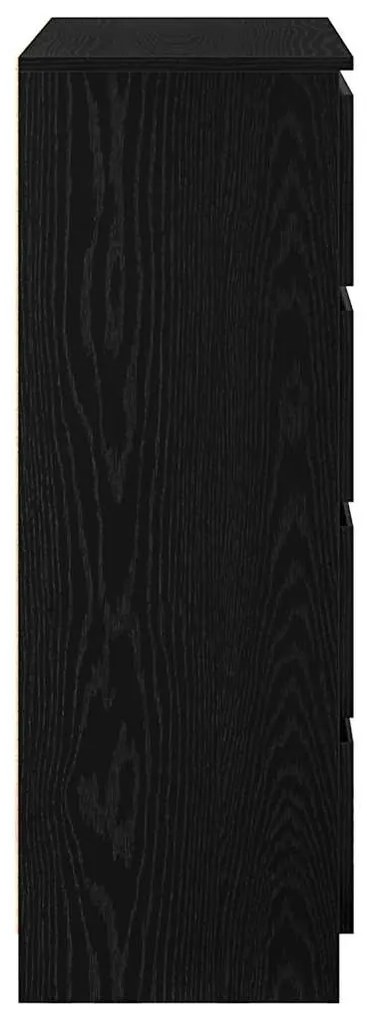 fekete tölgy szerelt fa tálalószekrény 80x35x99 cm