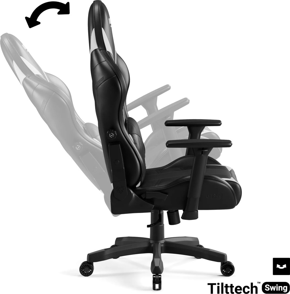 Gamer szék műbőr Small Size, fekete-fehér: Diablo X-Ray 2.0