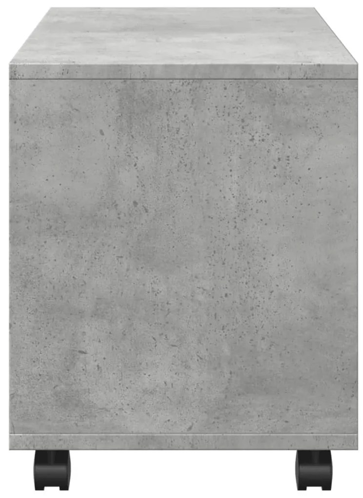 betonszürke szerelt fa görgős szekrény 72 x 33 x 42,5 cm