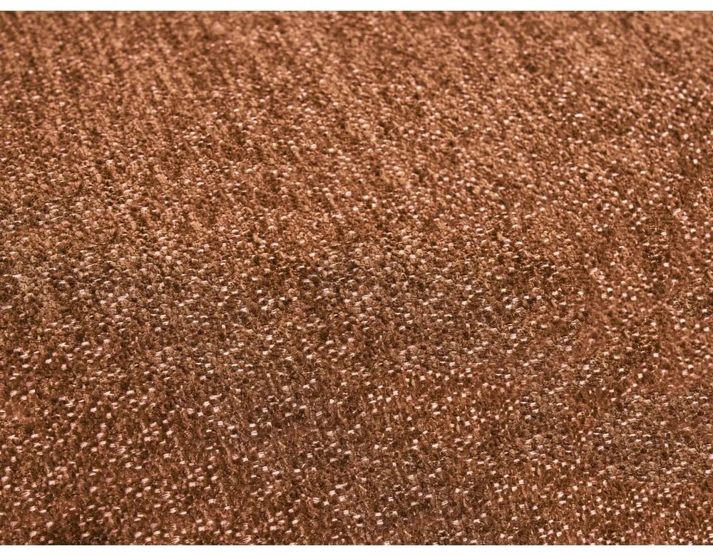 Terrakotta színű zsenília kinyitható-tárolóhelyes sarokkanapé (jobb oldali-heverő résszel) Everest – Bobochic Paris