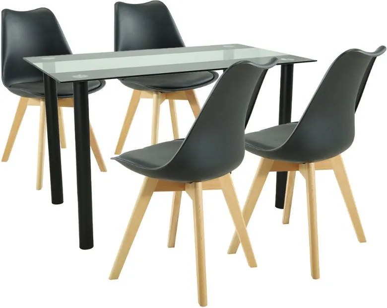 Merlo 4+1 étkező garnitúra fekete