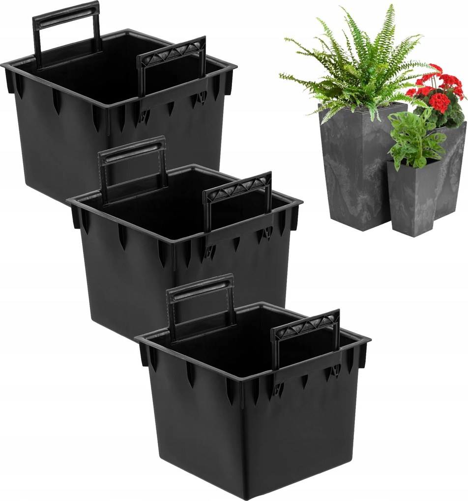 Virágtartó utántöltő kpl 3db 11 L Prosperplast H 44,9 cm-es virágtartó tartókkal