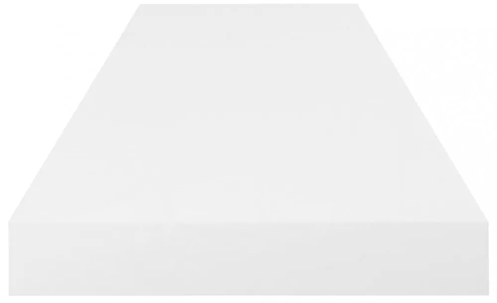 2 db magasfényű fehér MDF lebegő fali polc 80 x 23,5 x 3,8 cm