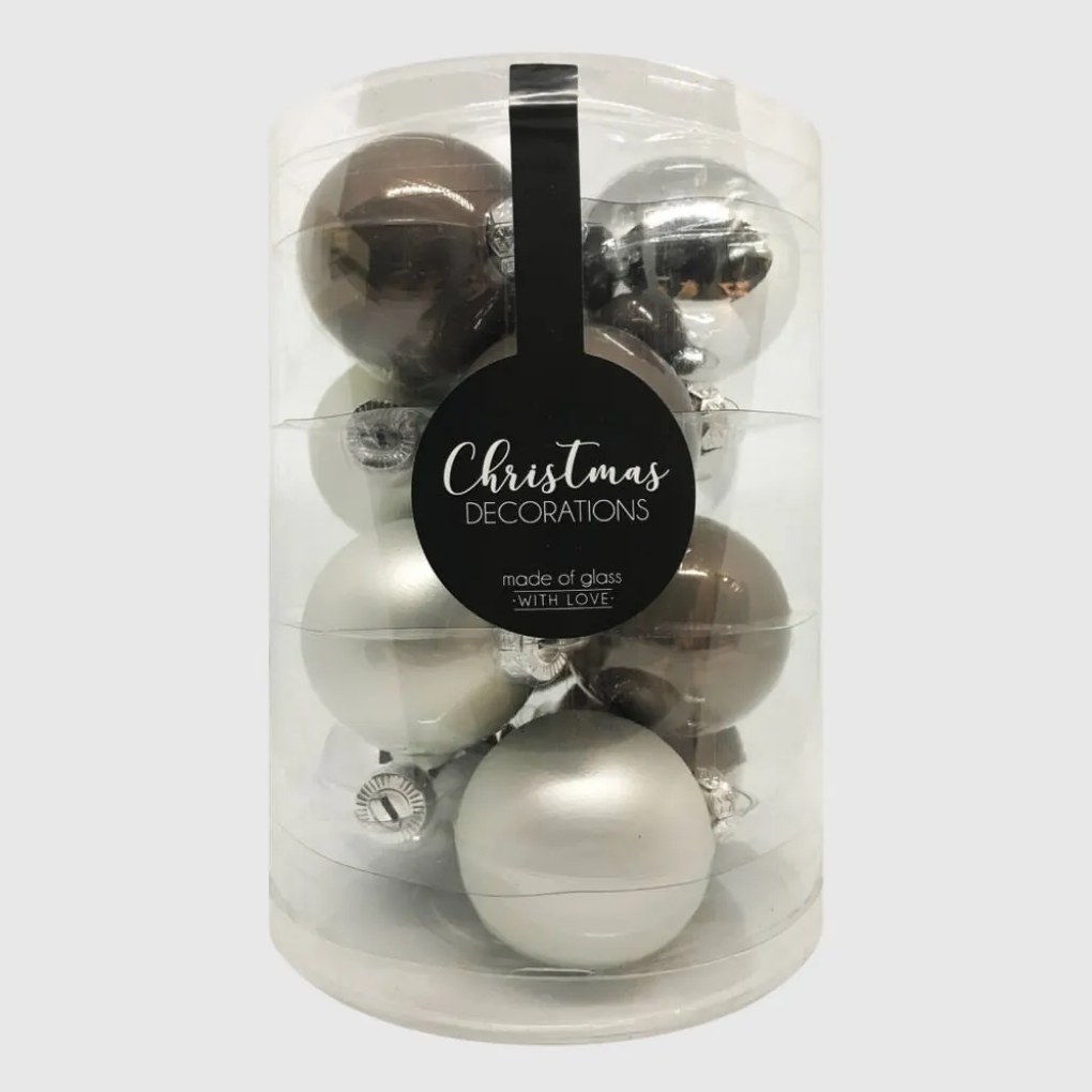 Silver ezüst üveg karácsonyi gömb szett 12*6cm