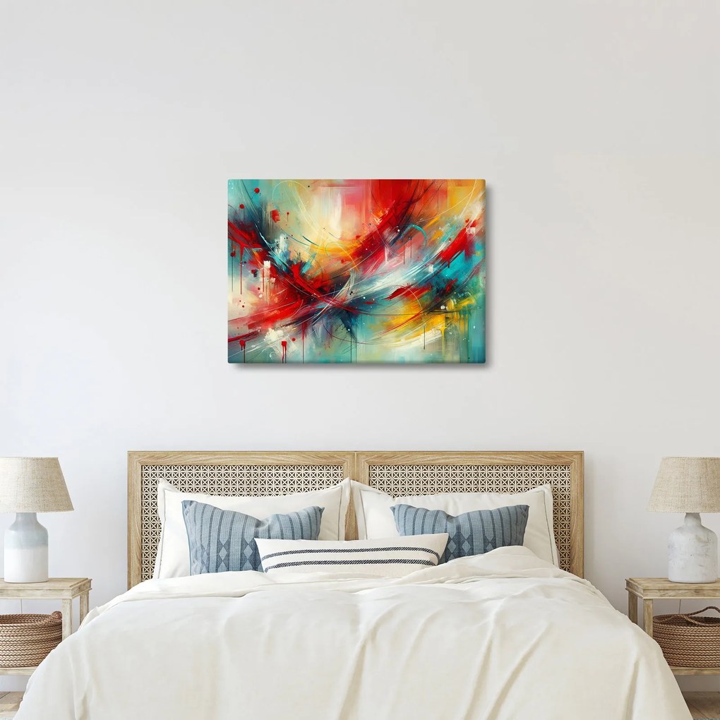 Kép – Absztrakció pirossal (70x50 cm)