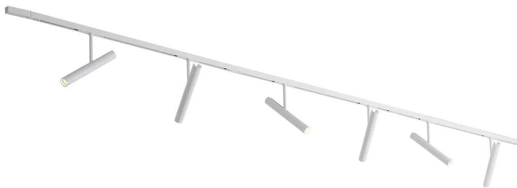 Modern sínrendszer fehér színben, 6 fehér spotlámpával, 1 fázisú - Slimline Avery