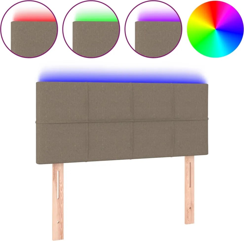 vidaXL tópszínű szövet LED-es fejtámla 80 x 5 x 78/88 cm