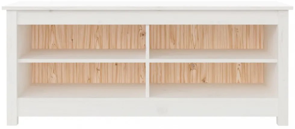 fehér tömör fenyőfa cipőtároló pad 110 x 38 x 45,5 cm