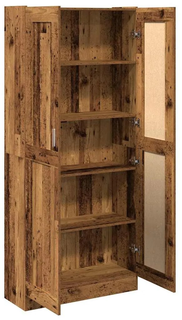 antik fa színű szerelt fa magasszekrény 82,5 x 30,5 x 185 cm