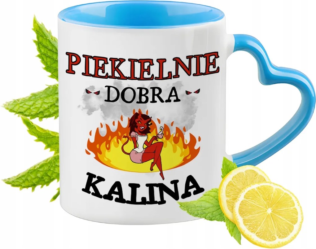 Karolina Kék Bögre Szív Alakú Füllel Kávé Ajándék