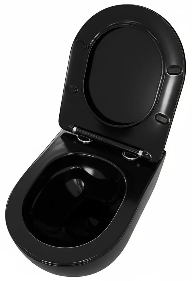 Delano fali rimless WC soft-close ülőkével fekete