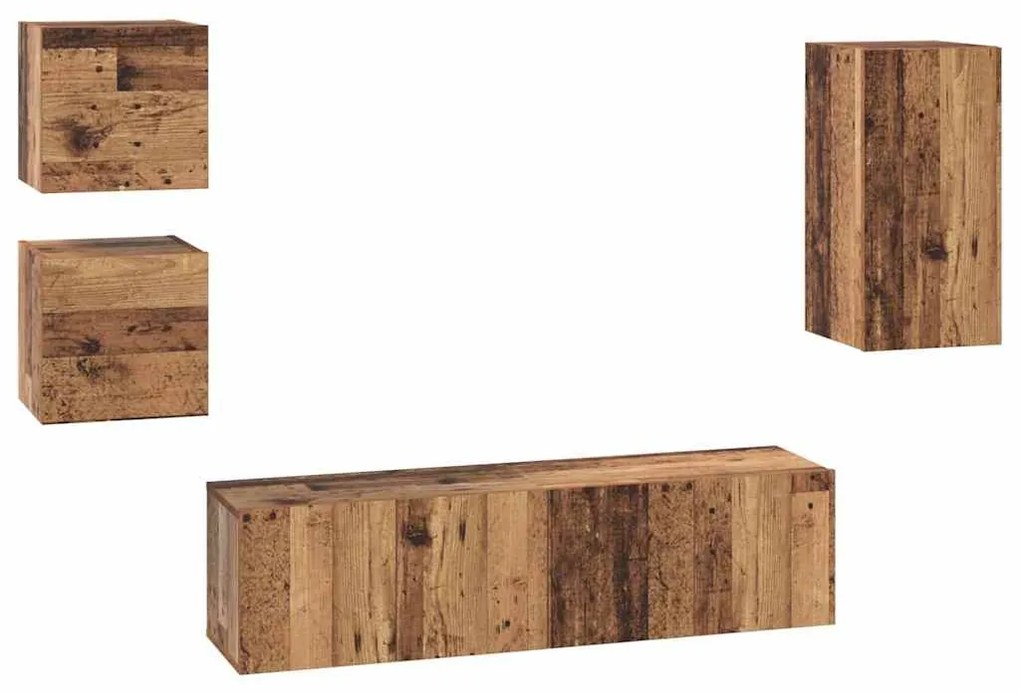 TV szekrény garnitúra 5 pcs Régi fa 30.5 x 30 x 60 cm Faanyag