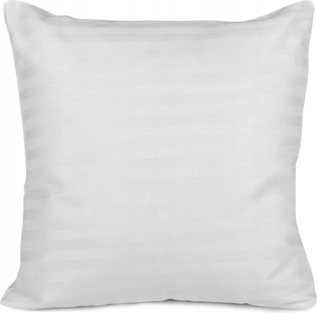 Szatén párnahuzat 40x40 fehér csíkos egyszínű Cizgili damaszt