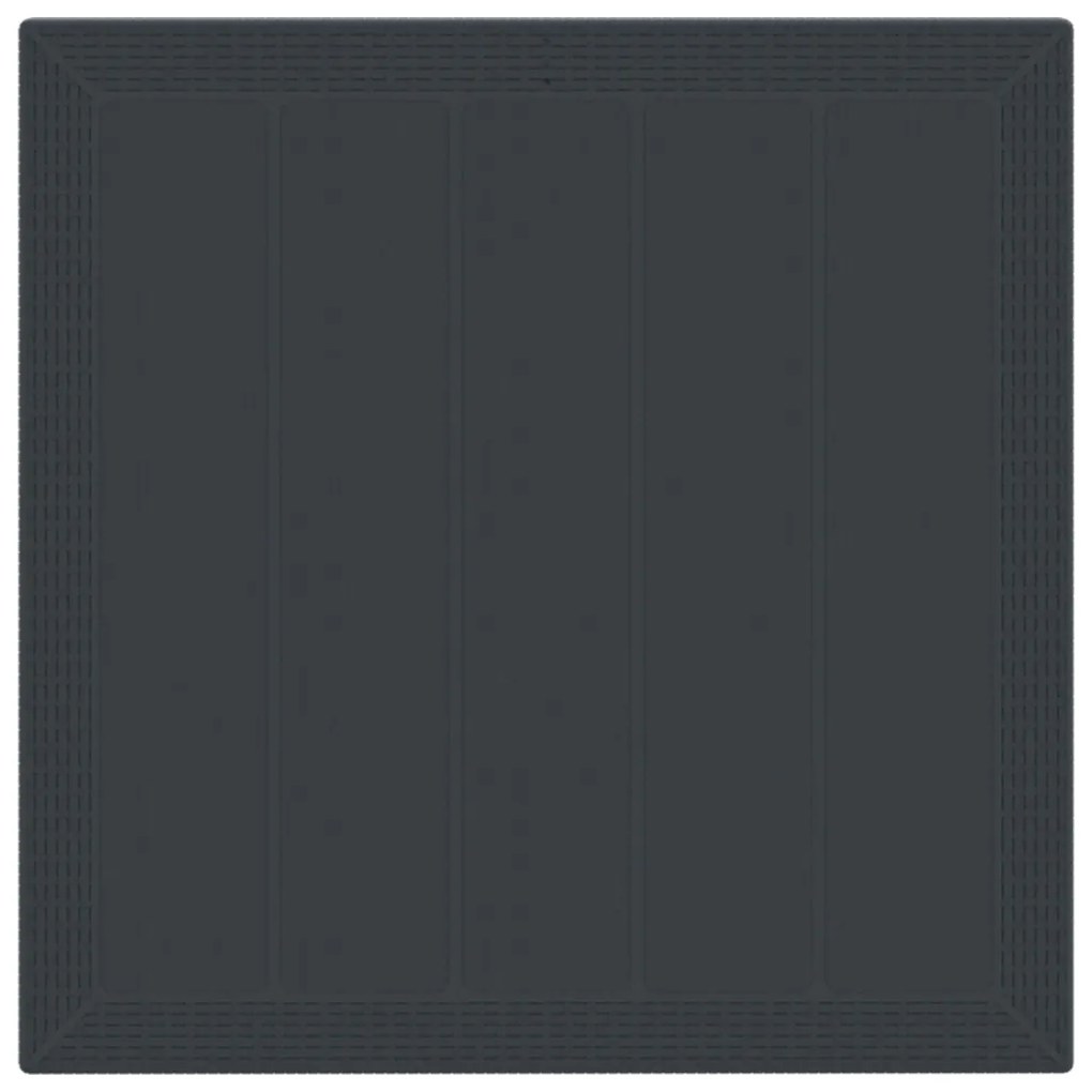 Kerti Asztal Antracit 100x100x73 cm Poly Rattan