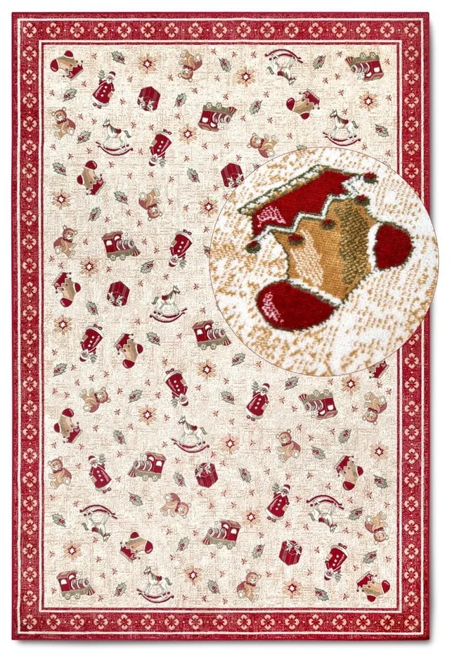Piros pamutkeverék szőnyeg karácsonyi mintával 160x230 cm Toy's Delight Red Christmas – Villeroy&amp;Boch
