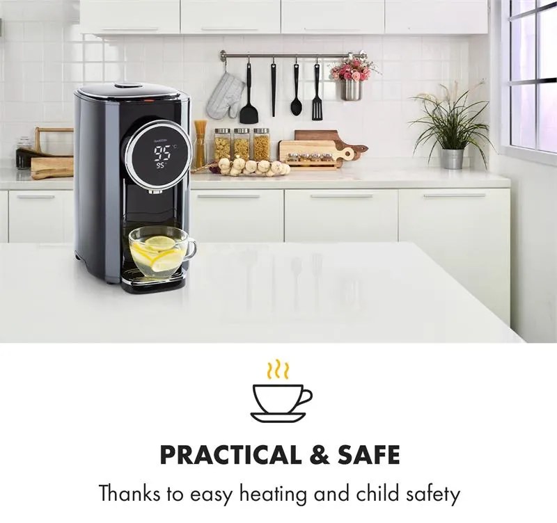 Klarstein Hot Springs, forróvíz adagoló, 5 L, 49-95 ° C, rozsdamentes acélból készült tartály