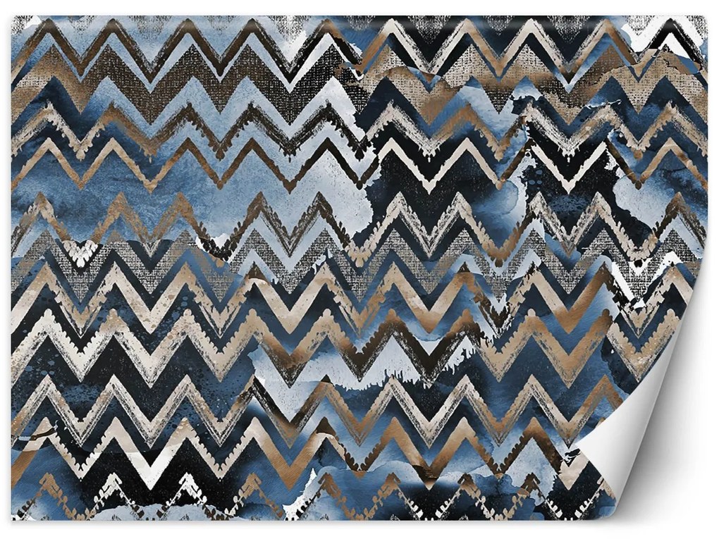 Gario Fotótapéta Cikcakkos, arany glamour minta Anyag: Vlies, Méret: 400 x 280 cm