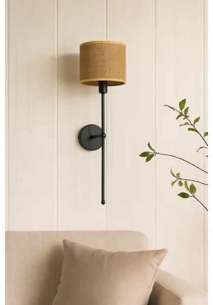 Fali lámpa MADELA 1xE14/40W/230V juta/fekete