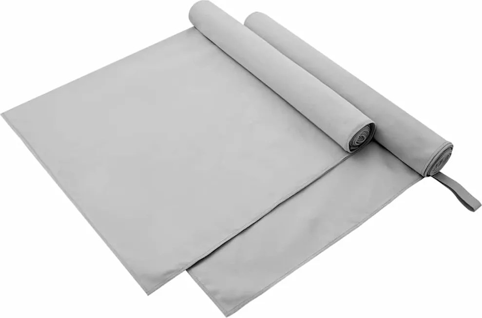 vidaXL Sport Törölközők 2 pcs Szürke 180 x 90 cm