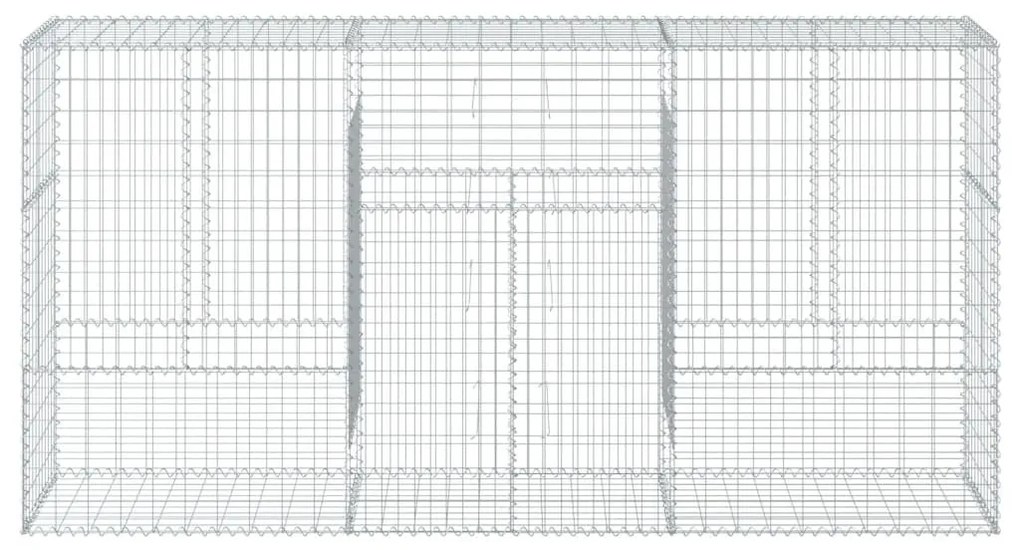 horganyzott vas gabion kosár fedéllel 300 x 50 x 150 cm