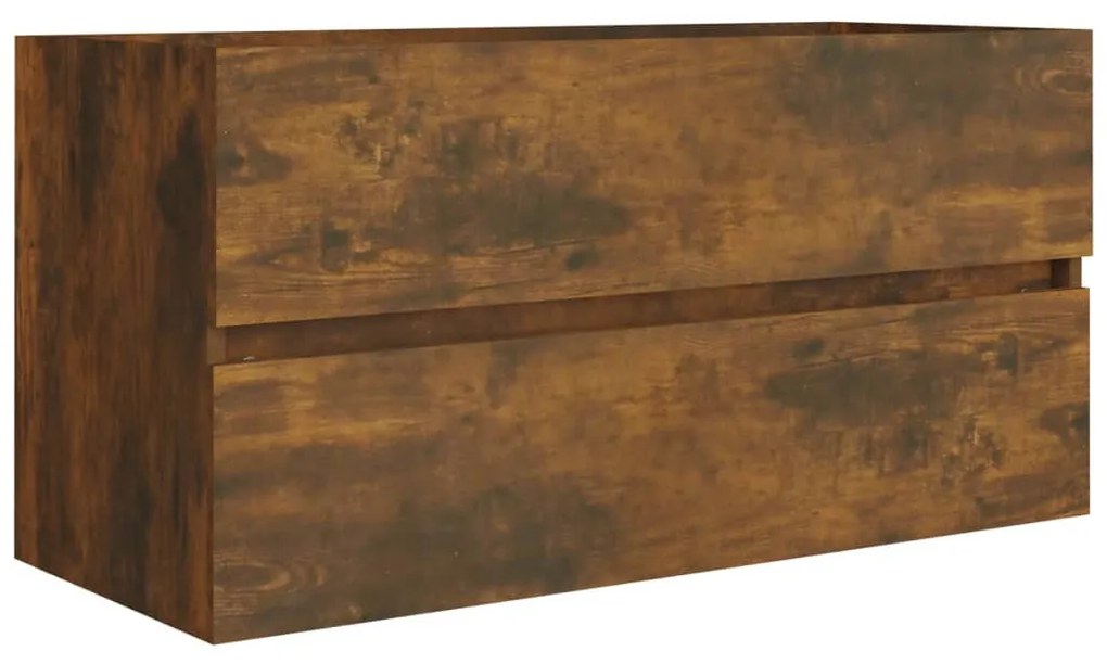Füstös tölgy színű szerelt fa mosdószekrény 90 x 38,5 x 45 cm