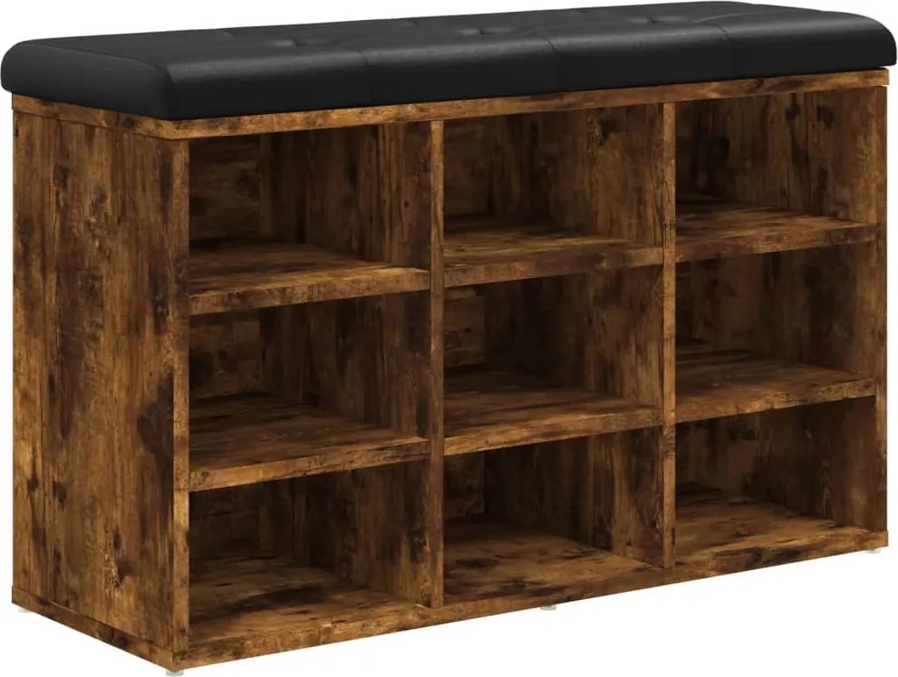 vidaXL füstös tölgy színű szerelt fa cipőpolc 82 x 32 x 50 cm