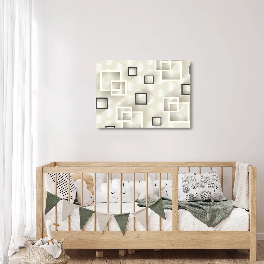 Geometriai absztrakt kép (üvegen) (70x50 cm)