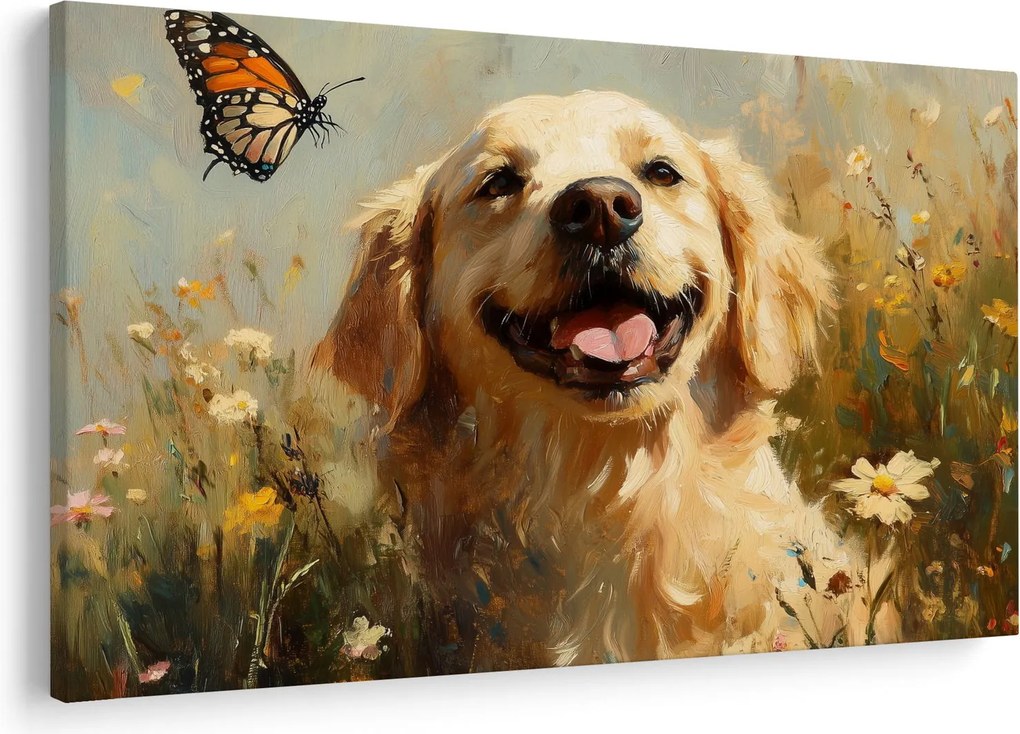 Kép - Boldog kutyus (90x60 cm)